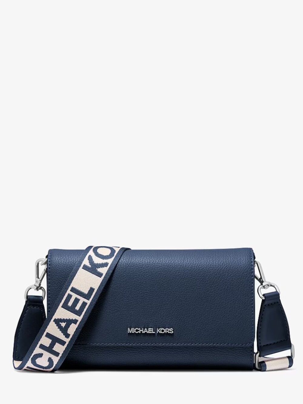Michael Kors Jet Set Large Leather Crossbody Bag-NAVY